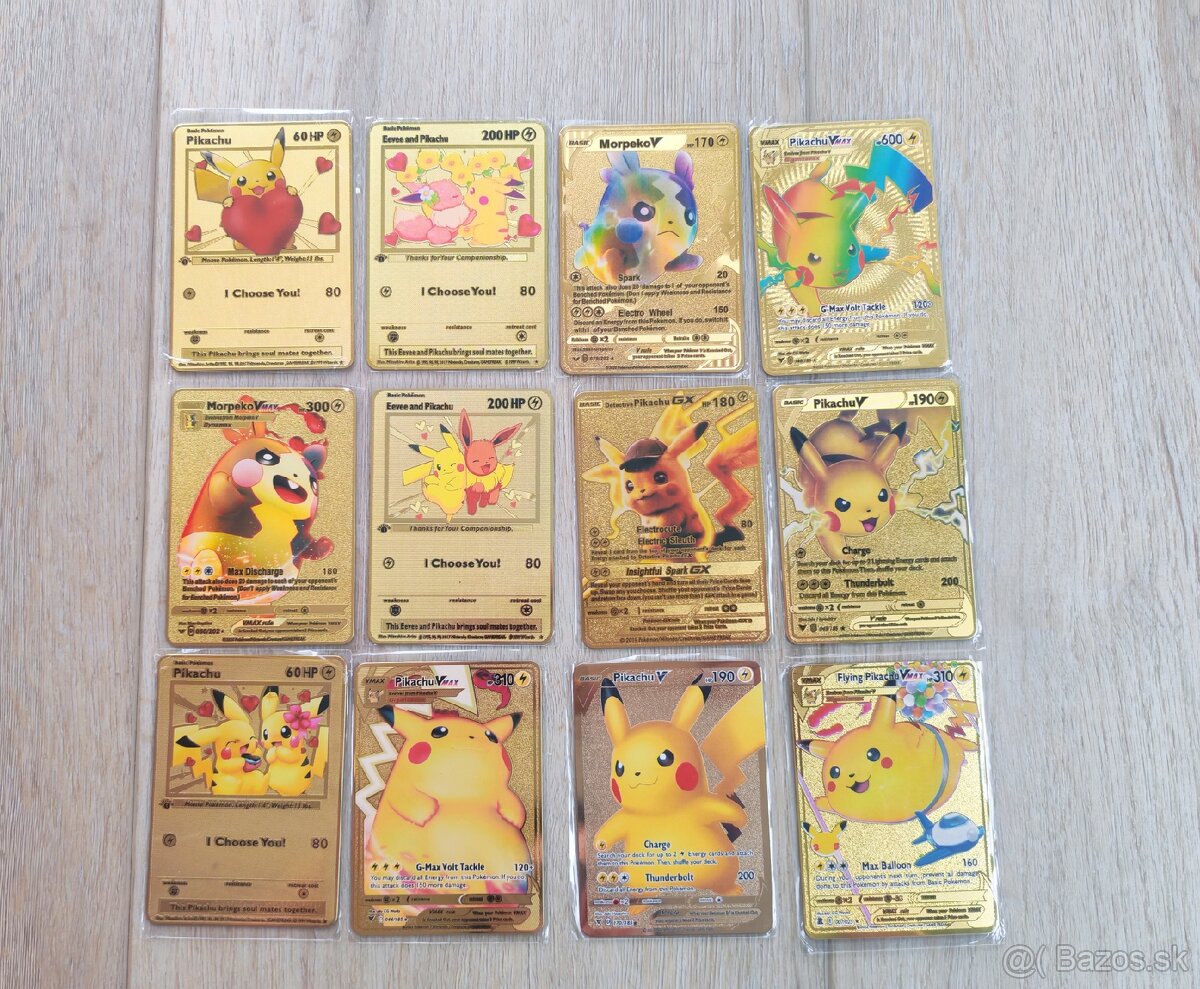 Kovové Pokémon karty aj Valentínske