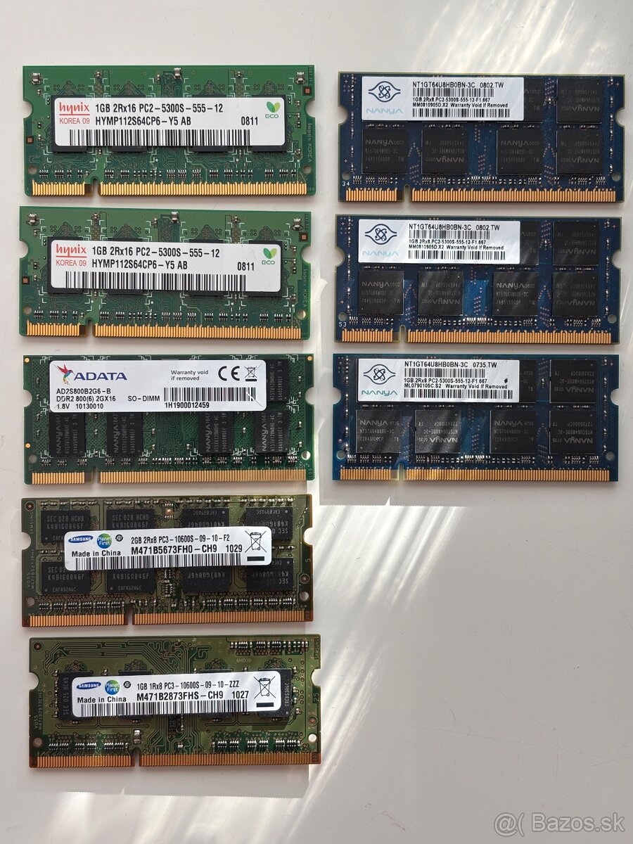 DDR2/DDR3 Pamäte do notebooku