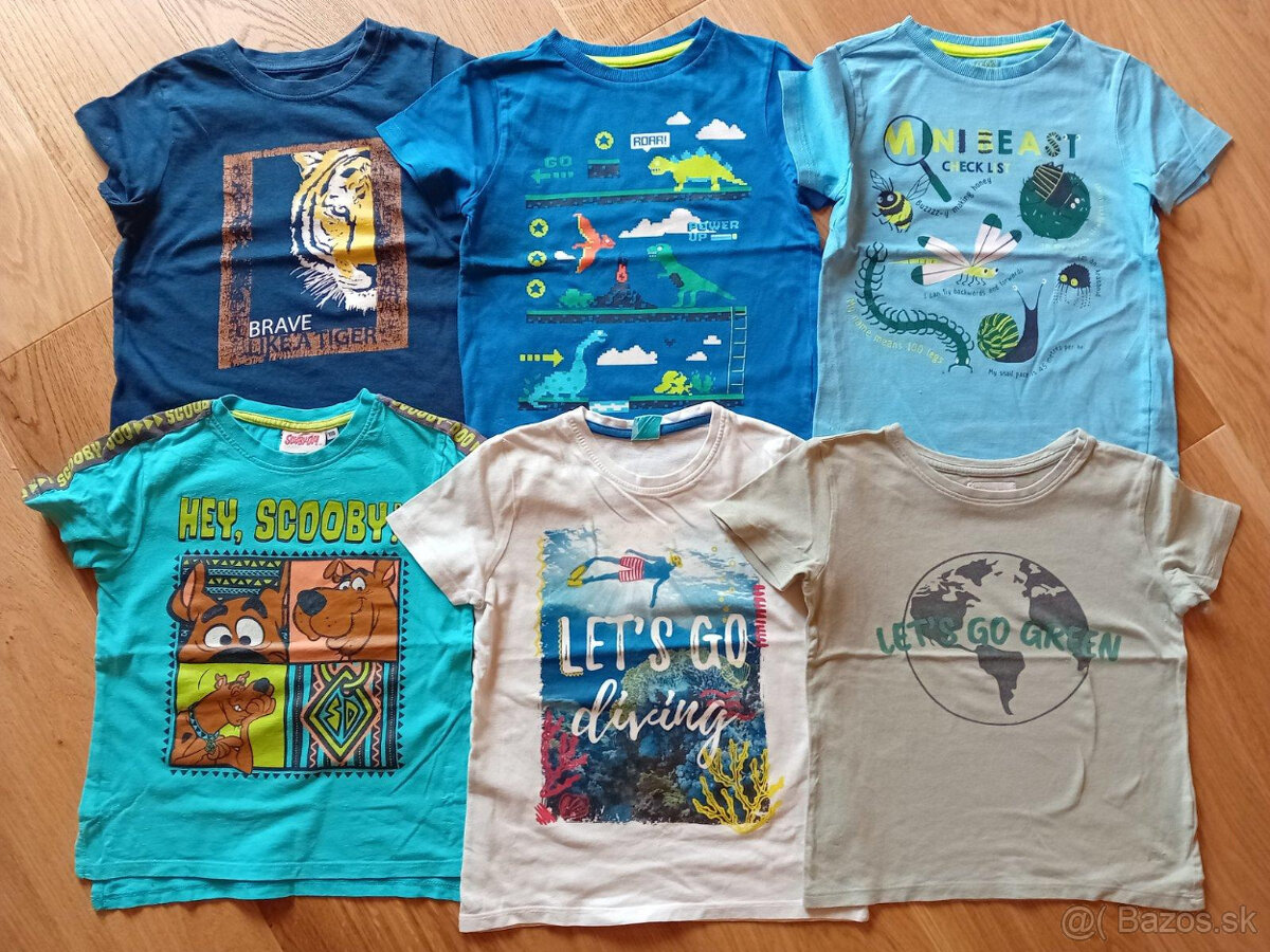 Balík letných tričiek a pyžamo pre chlapca, vel.110