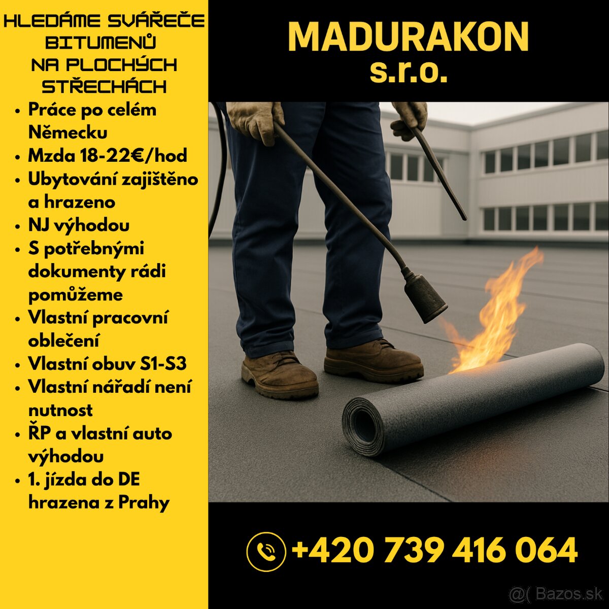 Svářeč bitumenu - Německo | od 18€/hod | ubytování hrazeno