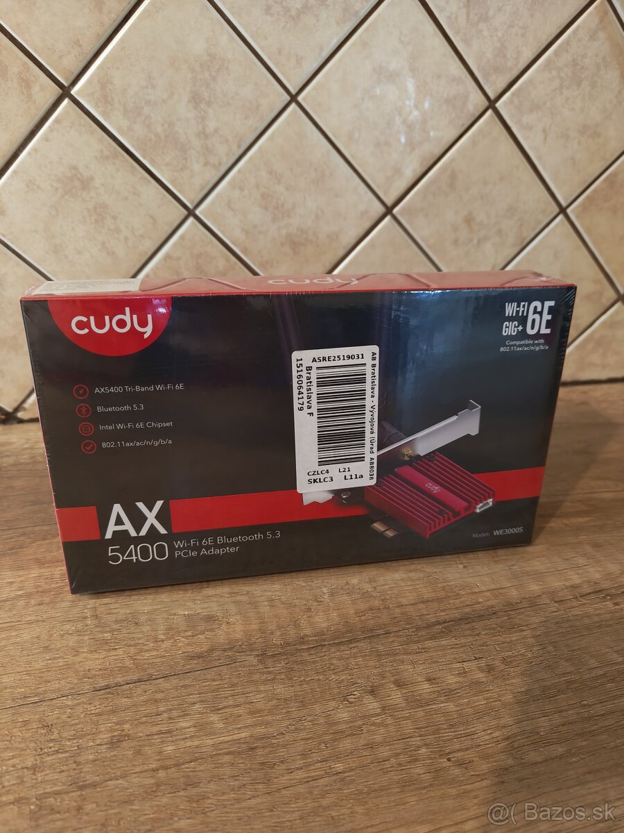 WiFi sieťová karta CUDY AX5400 Wi-Fi 6E PCI Express Adapter