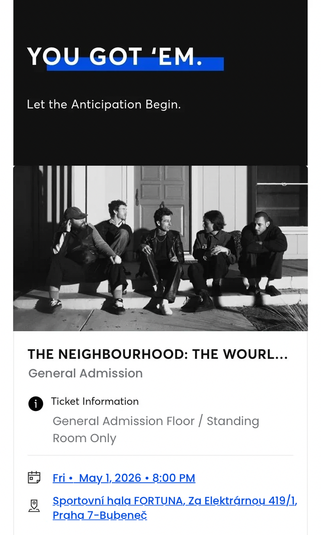The Neighbourhood • Praha 01.05.2026