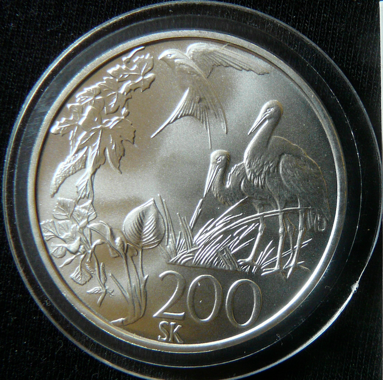 Slovenské strieborné 200 koruny bk