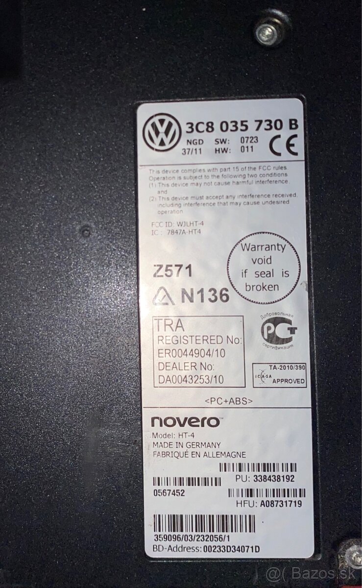 Predám bluetooth jednotku 3C8035730B