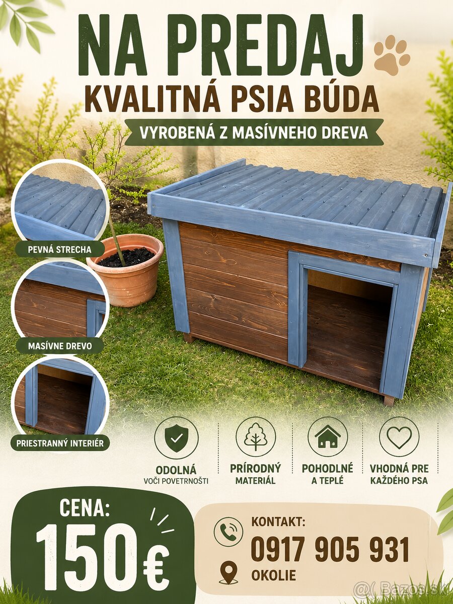 Nová drevená búda pre psa – Zateplená