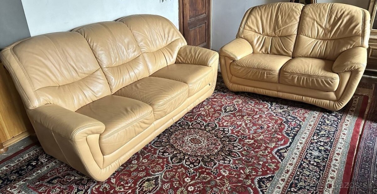 Luxusní kožená sedací souprava 3+2+1, 4398