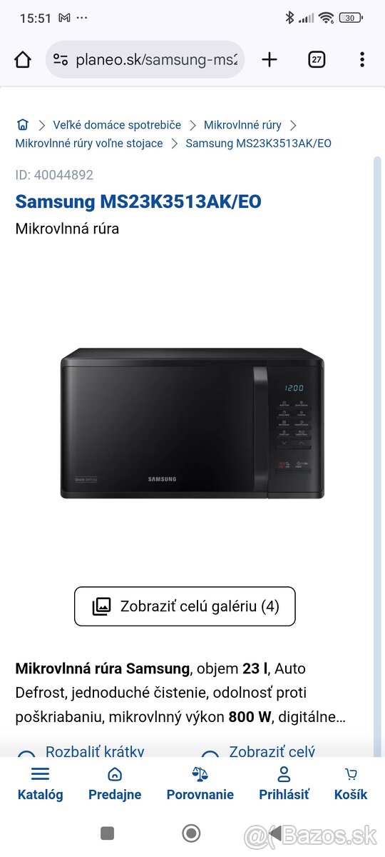 Predám mikrovlnku samsung