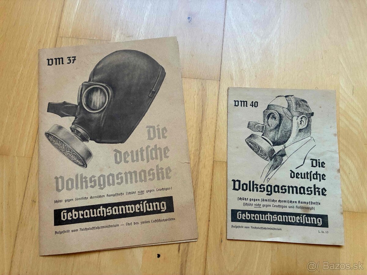 Nemecké návody k plynovým maskám