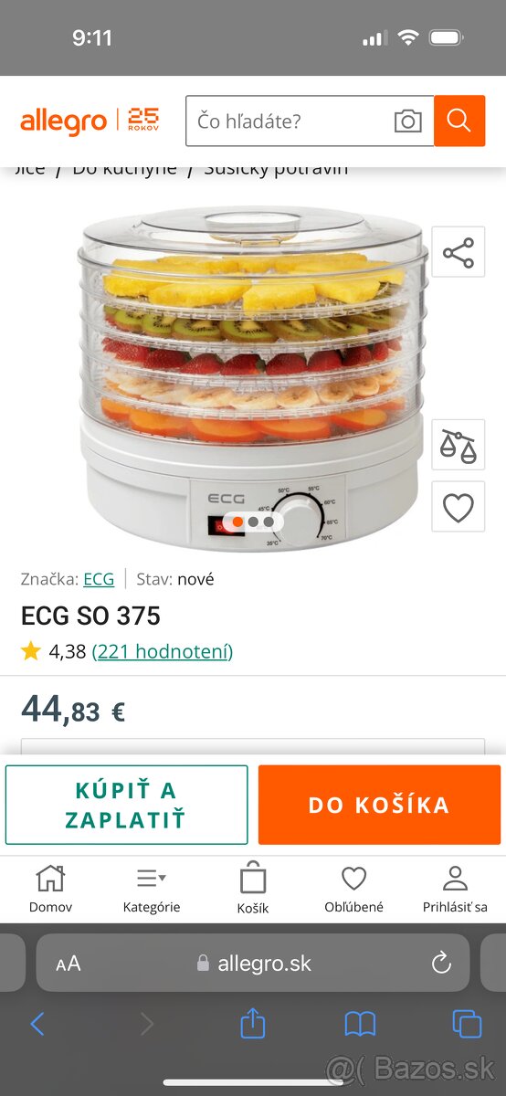 Sušička potravín ECG SO 375