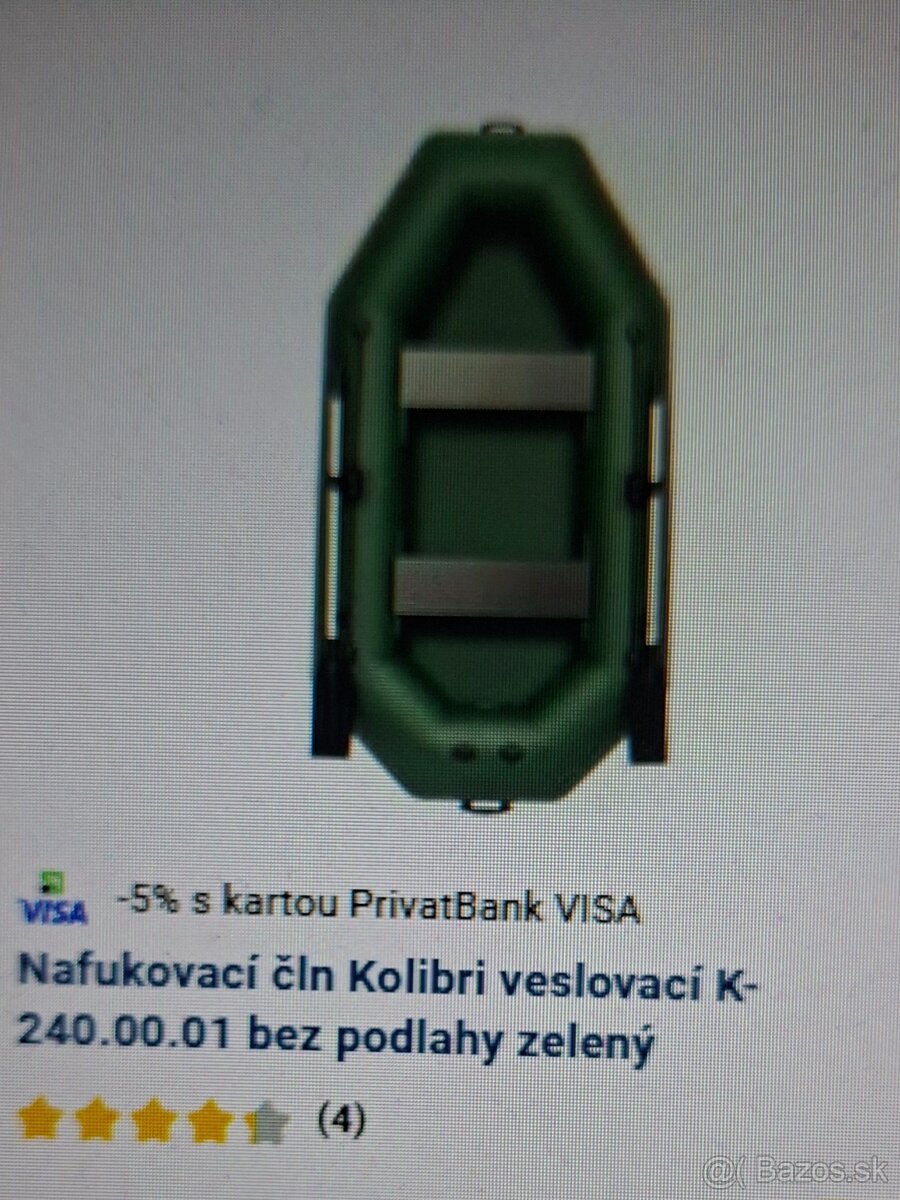 Nafukovací čln Kolibri K-240 "Super Light" zelený