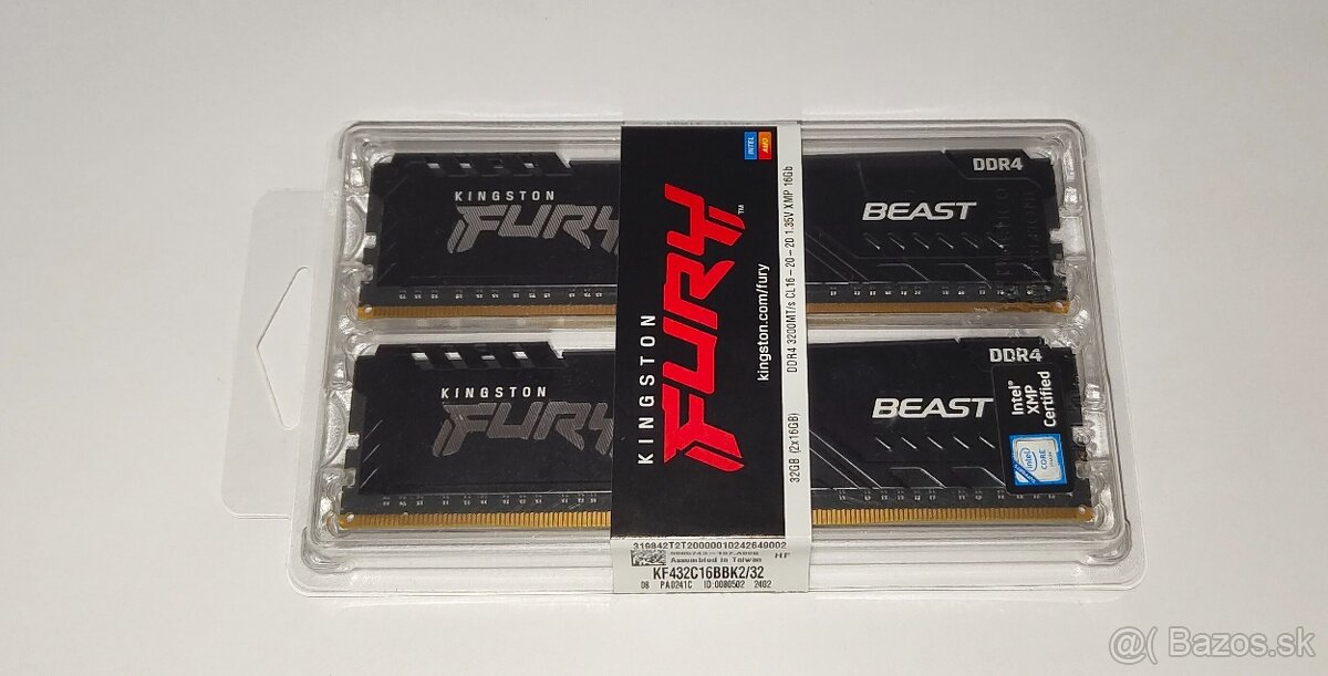 Predám Kingston Fury Beast 32GB (2x16) DDR4 3200MT/s