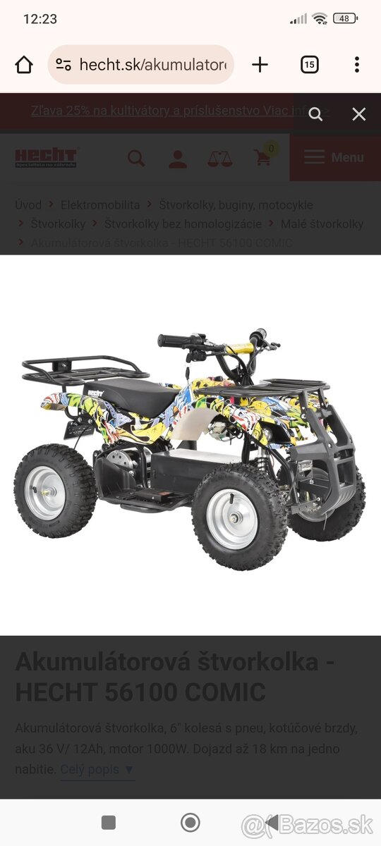 Detská elektrická štvorkolka