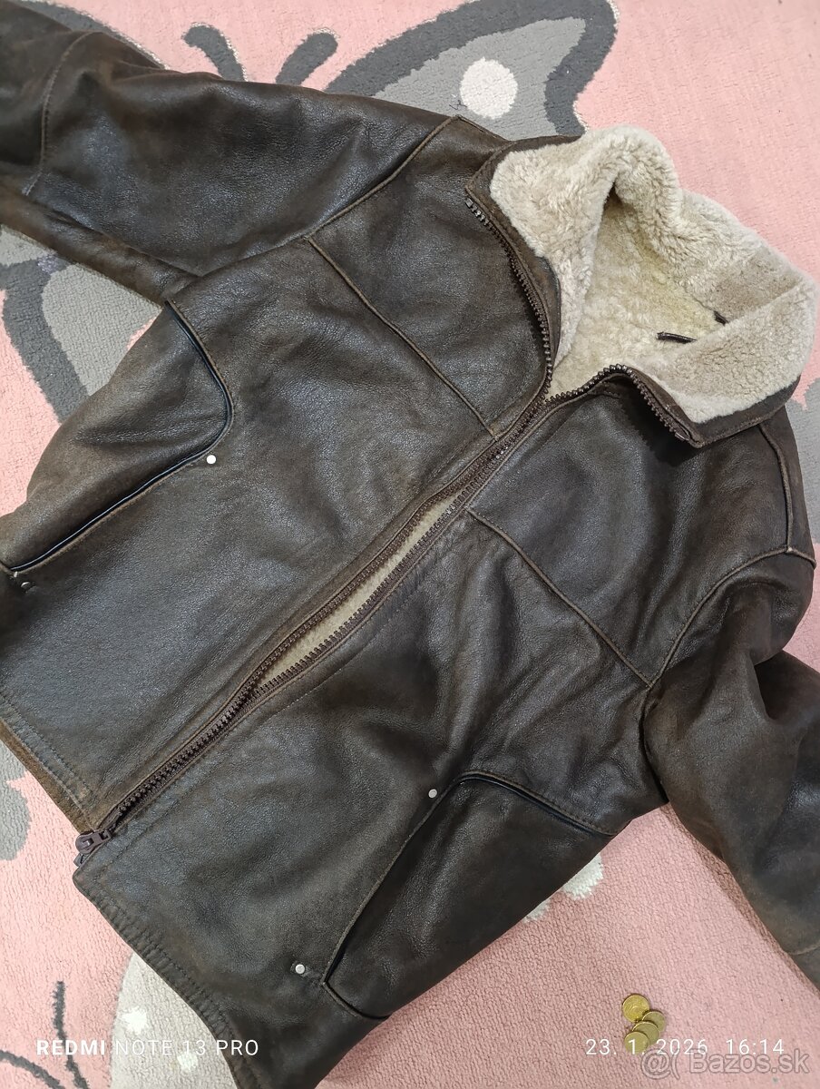 Pánsky kabát z brúsenej kože