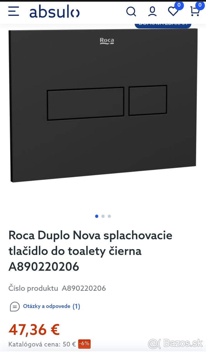 Čierne splachovače Roca