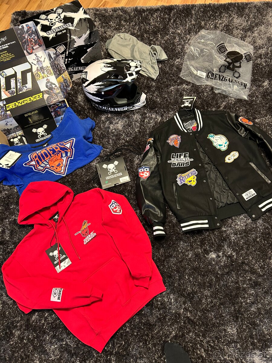 Grenzgaenger, mikina, tričko prilba bunda