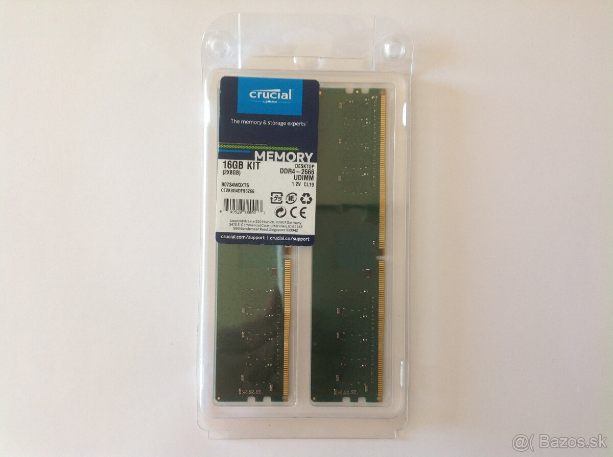 KIT  16GB (2x8GB) DDR4 2666 UDIMM PAMATE  DO VASHO PC