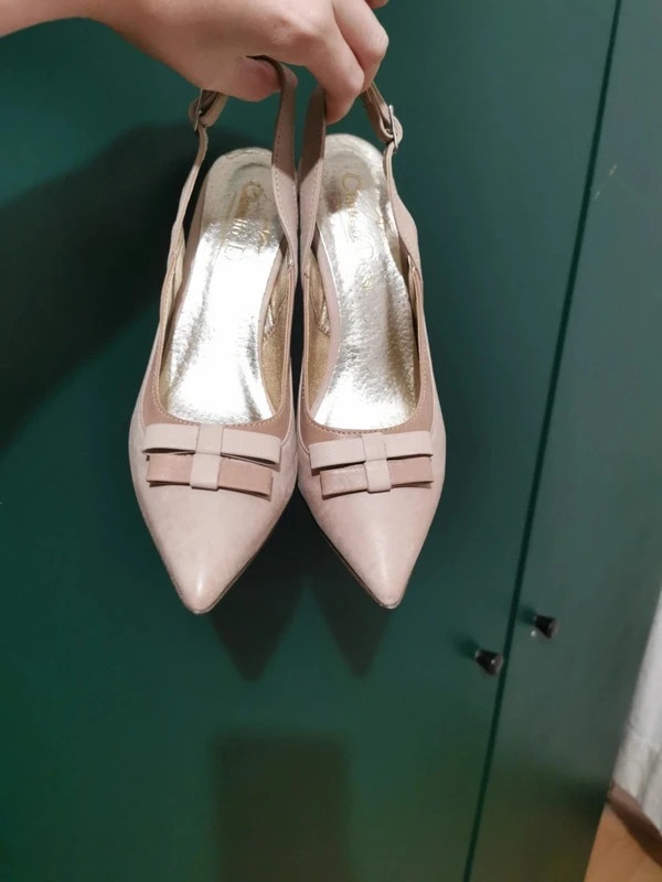 Kožené slingback lodičky Claudio Dessi