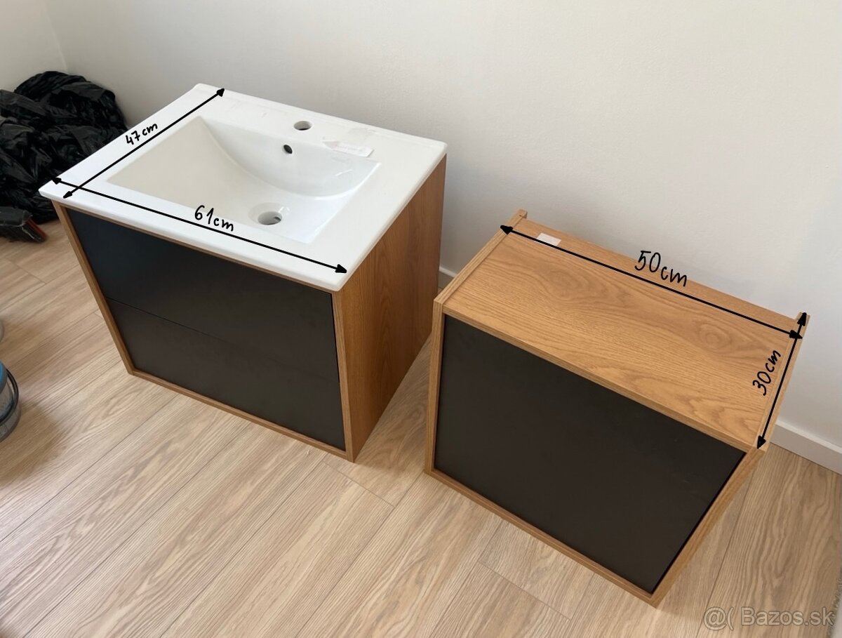 Kúpeľňový set-umývadlová skrinka+závesná skrinka