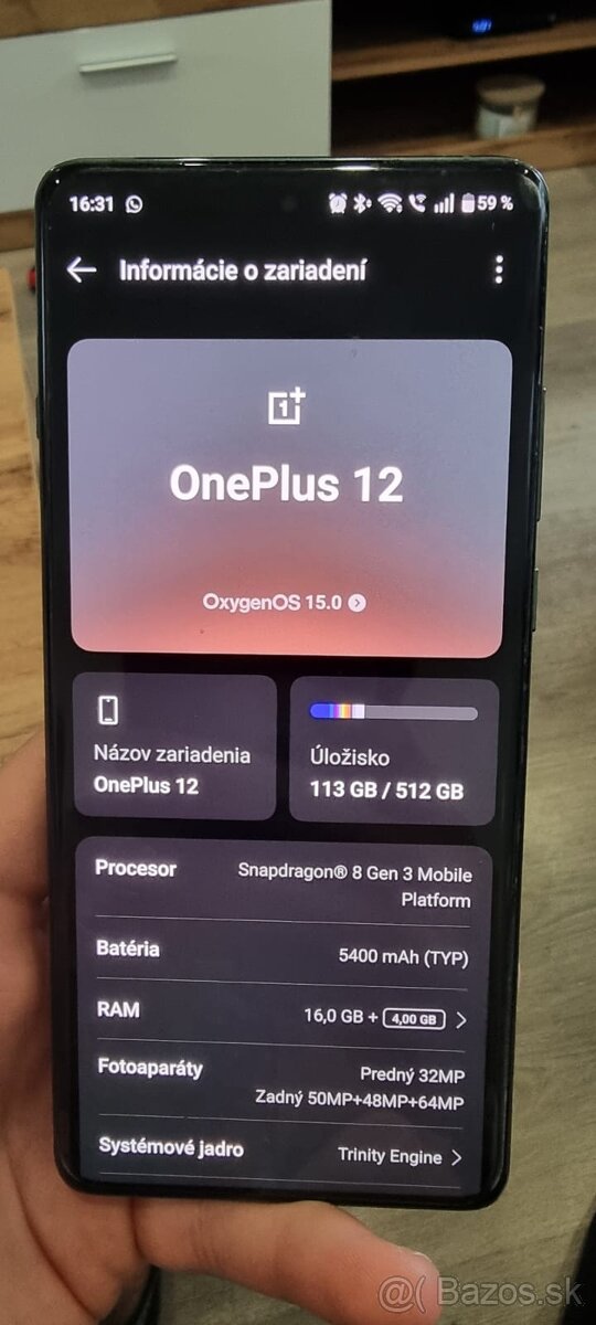 One plus 12 5G verzia 16gb/512gb