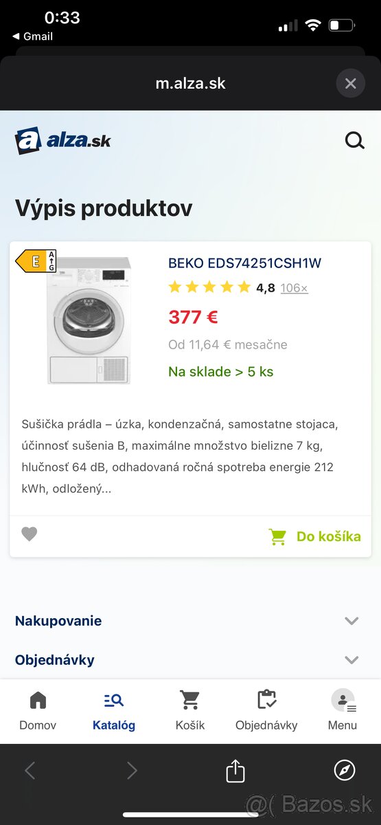 Sušička Beko+medzikus