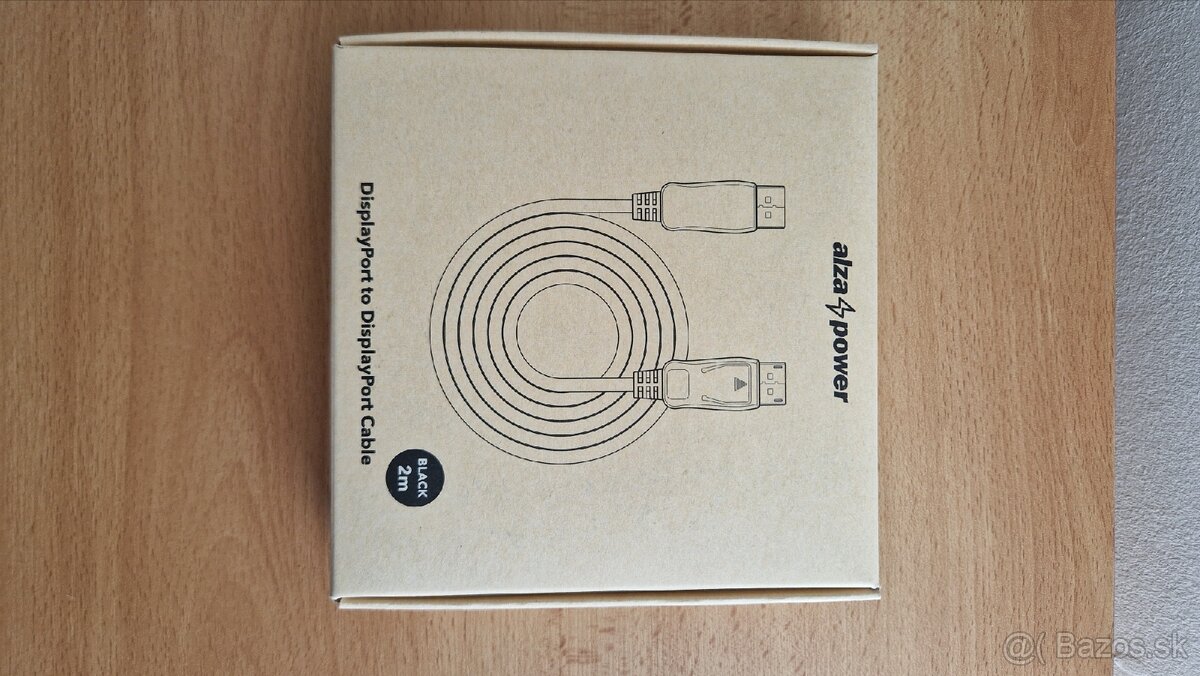 DisplayPort to DisplayPort 2m čierny kábel Alza power