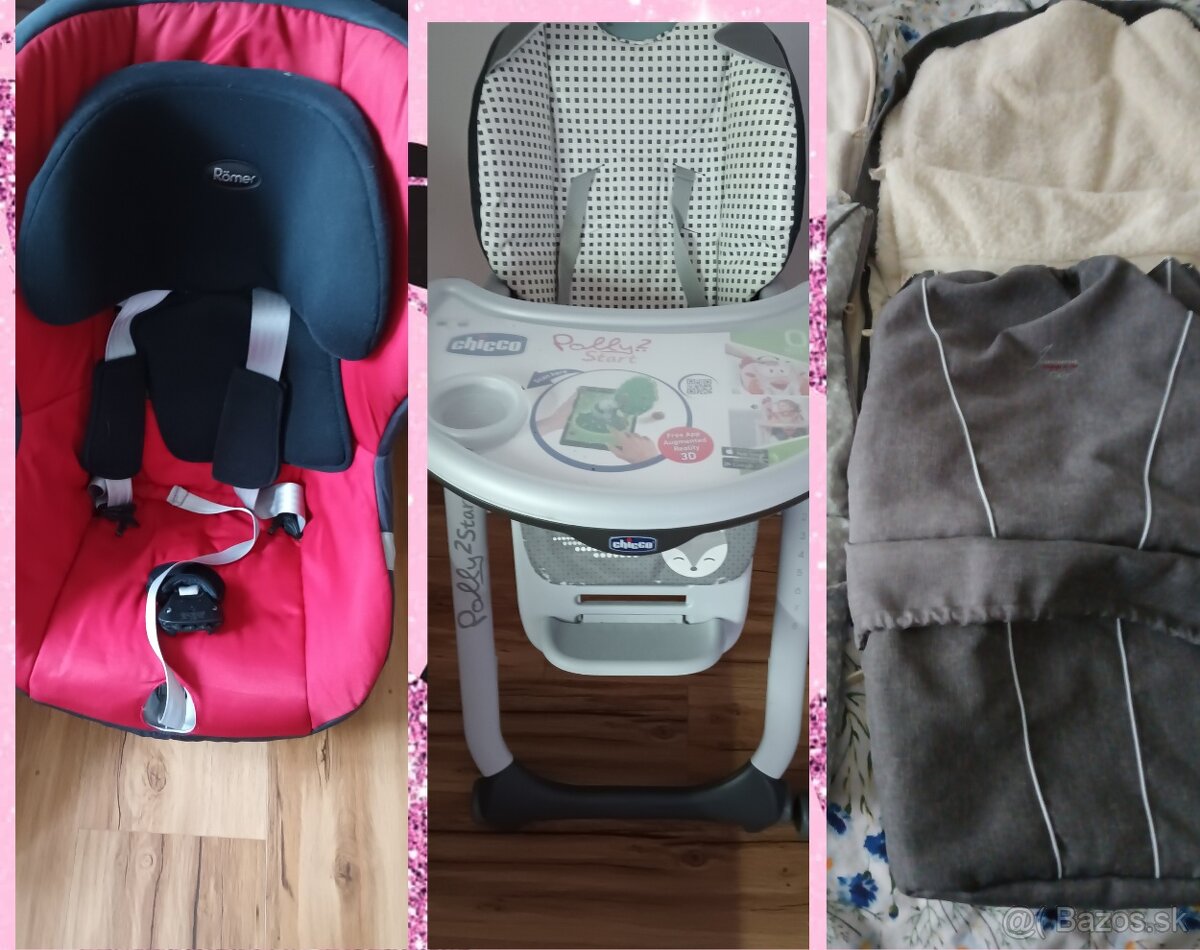 Fusak, autosedačka a stolička
