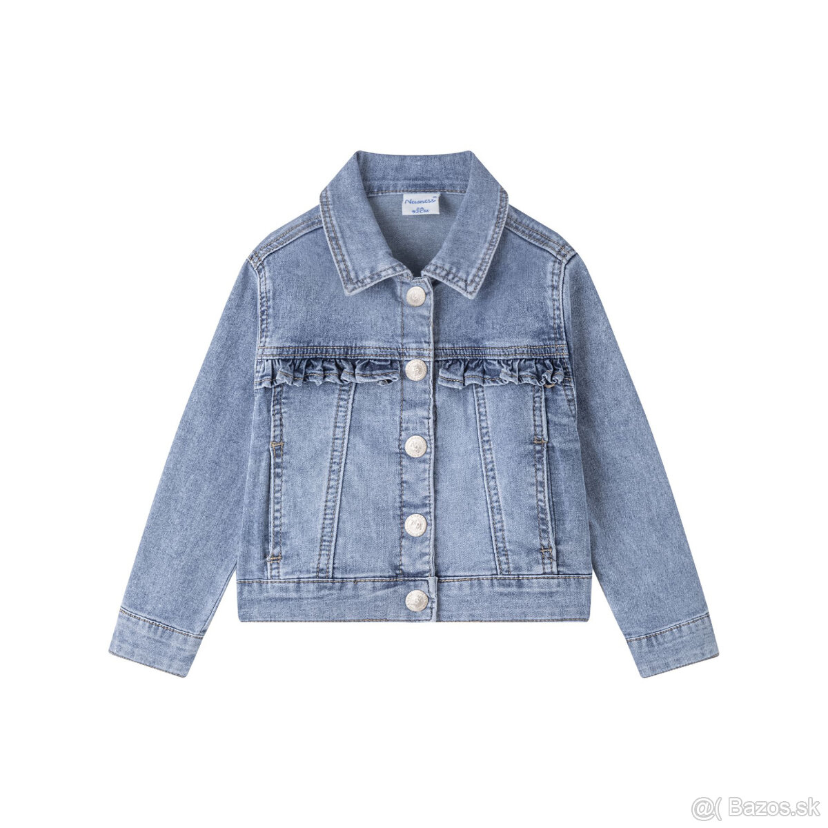 Dievčenská rifľová bunda s volánikmi – nová