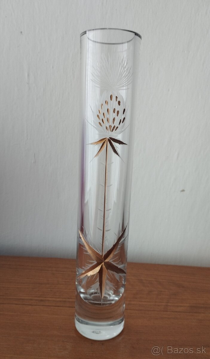 Sklenená váza - "Zlatý bodliak"