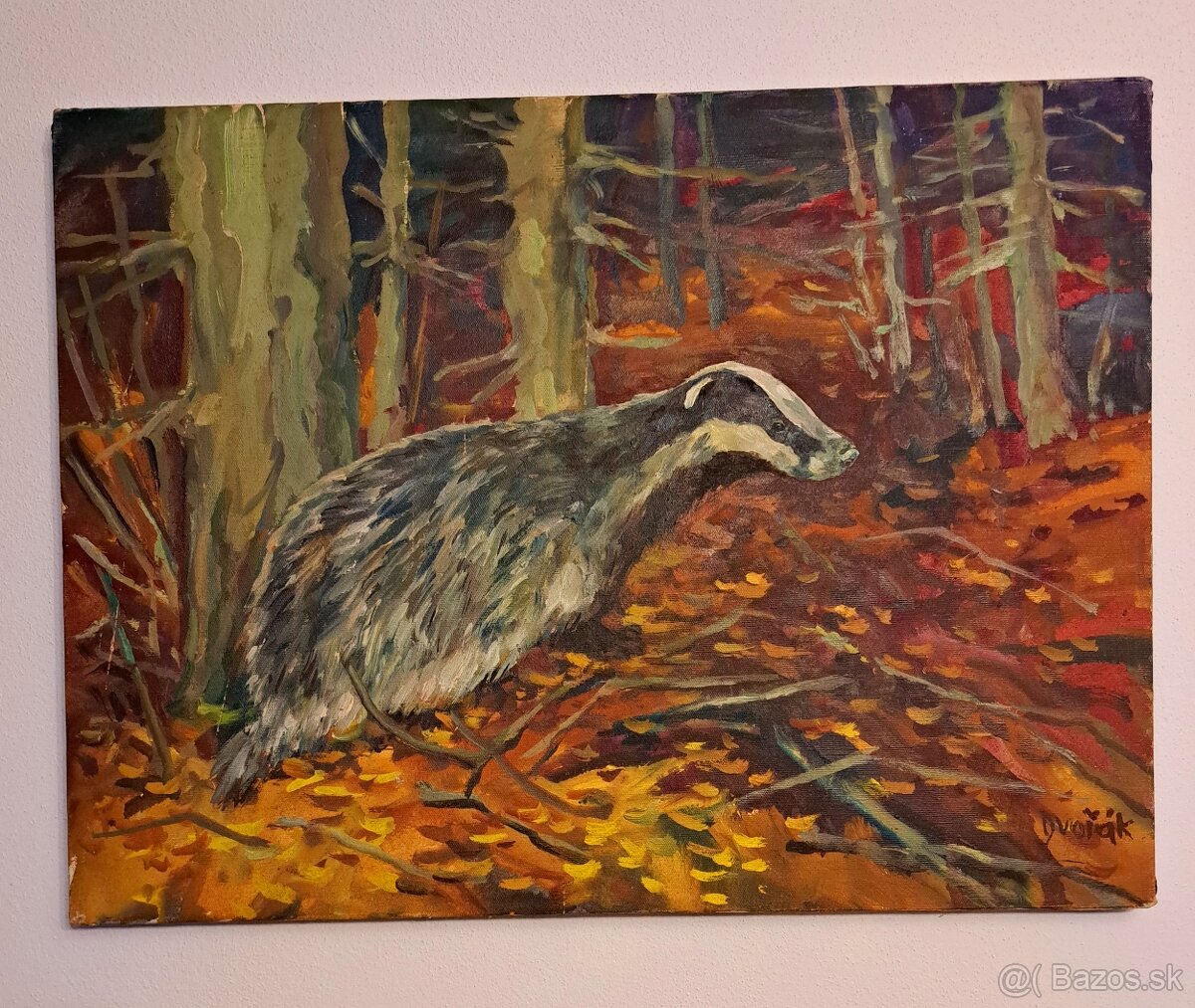 Poľovnícky obraz  - jazvec