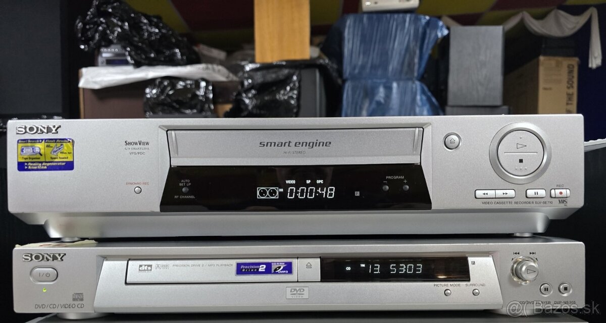 SONY SLV-SE710 +DVP-NS305 silver stereo video +dvd