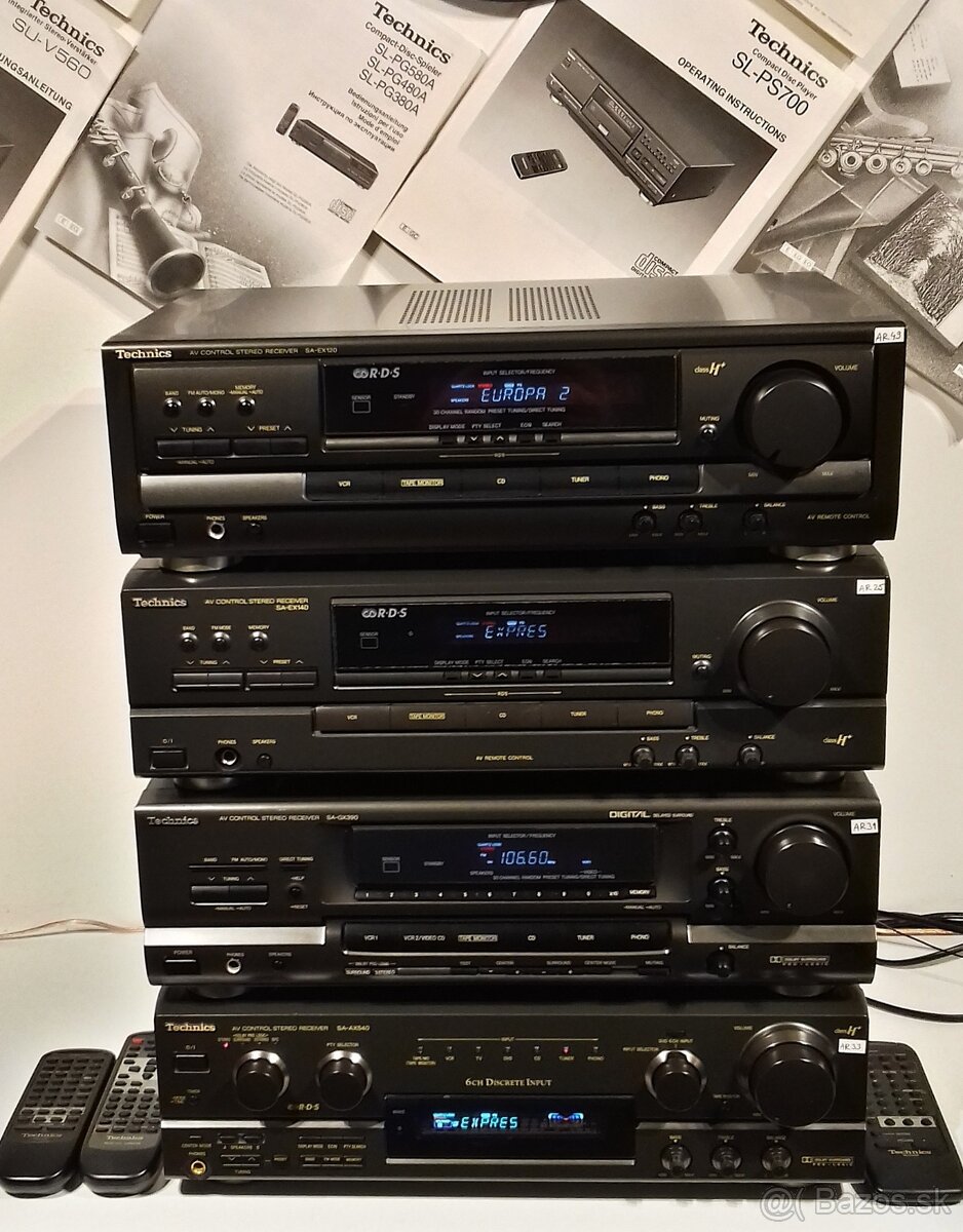 SERIA receiver TECHNICS + RDS, vyber DO, anteny AM/FM = Re2