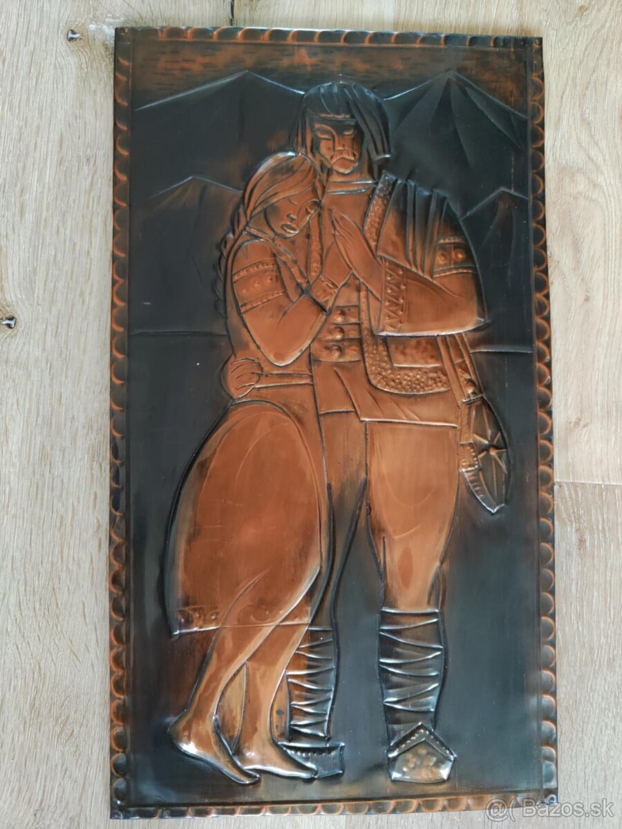 Medeny obraz kuparitaulu folklorny