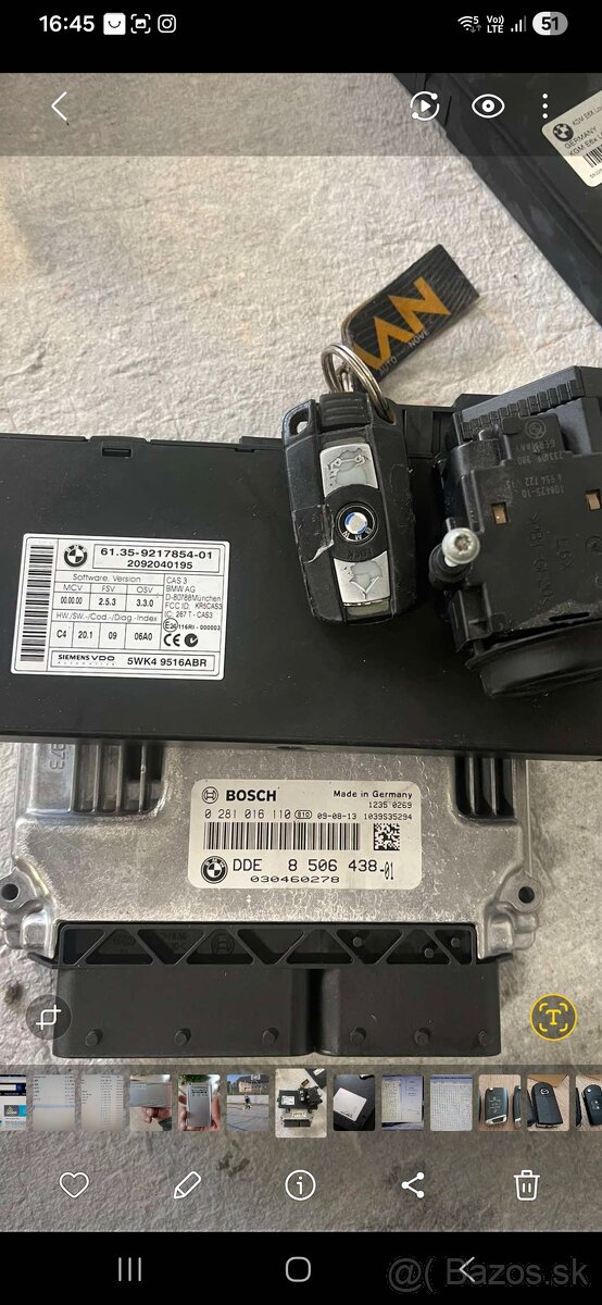 Bmw set riadiaca jednotka motora + CAS + kluc