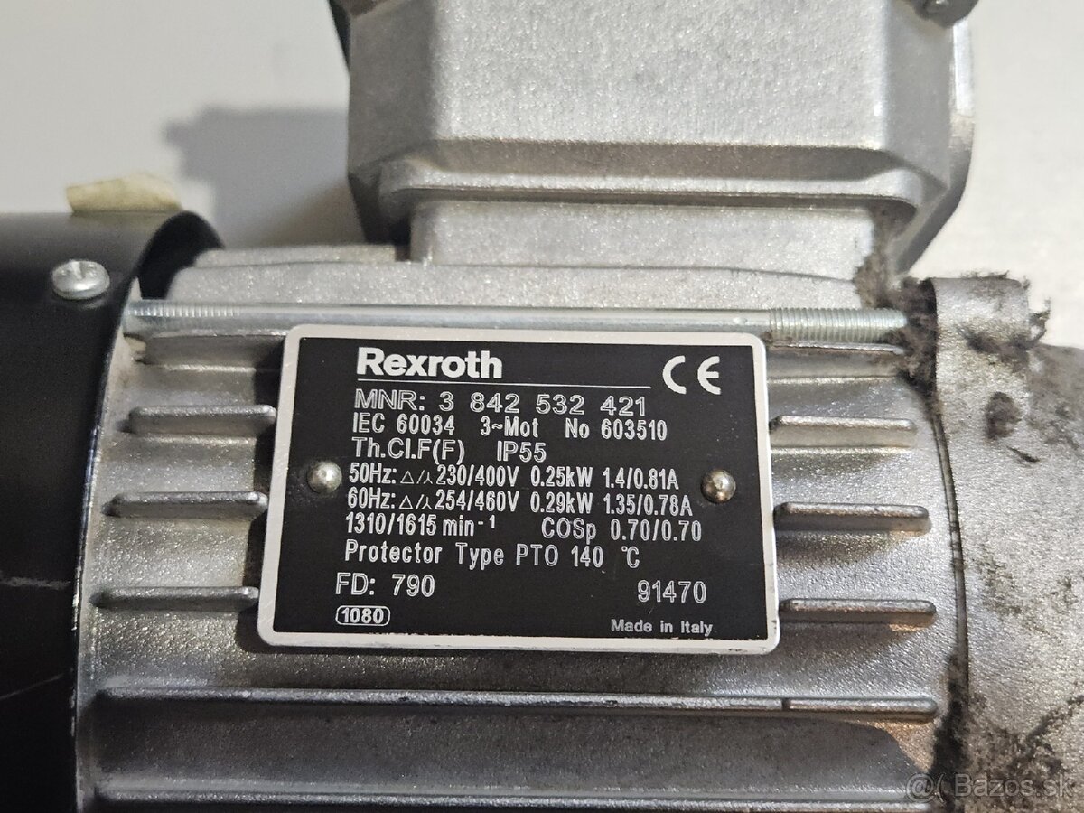 Elektromotor 3f 0,25kw so šnekovou prevodovkou