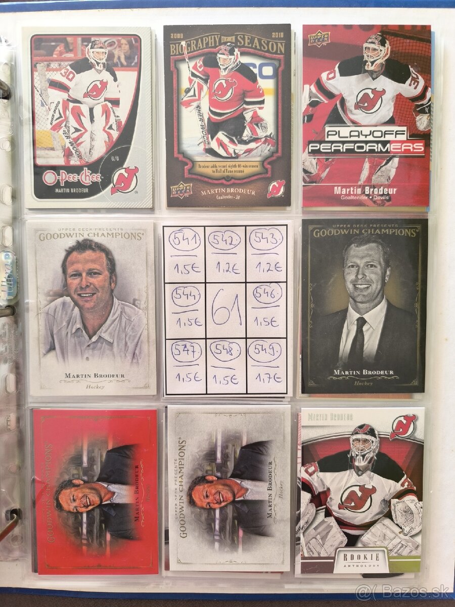 Hokejové kartičky - Martin Brodeur 4