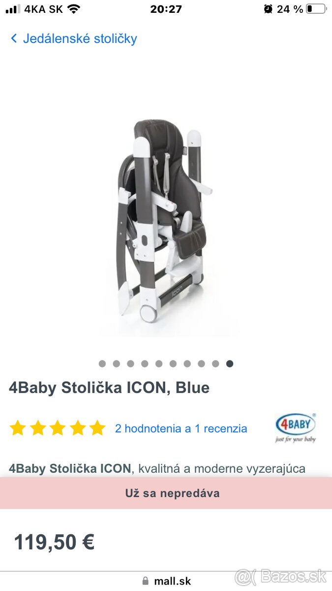 Detska jedálenská stolička ICON