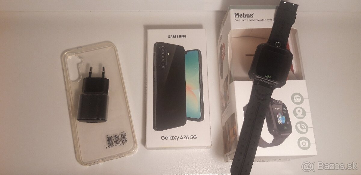 Novy SAMSUNG A26 5G 128GB a nove MEBUS hodinky na sim