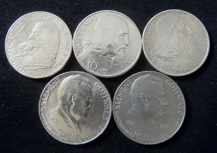 Československé pamätné strieborné mince