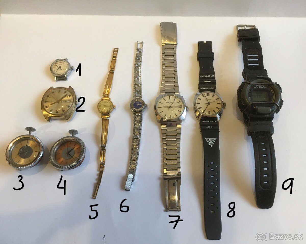 Vintage stolové hodiny a iné