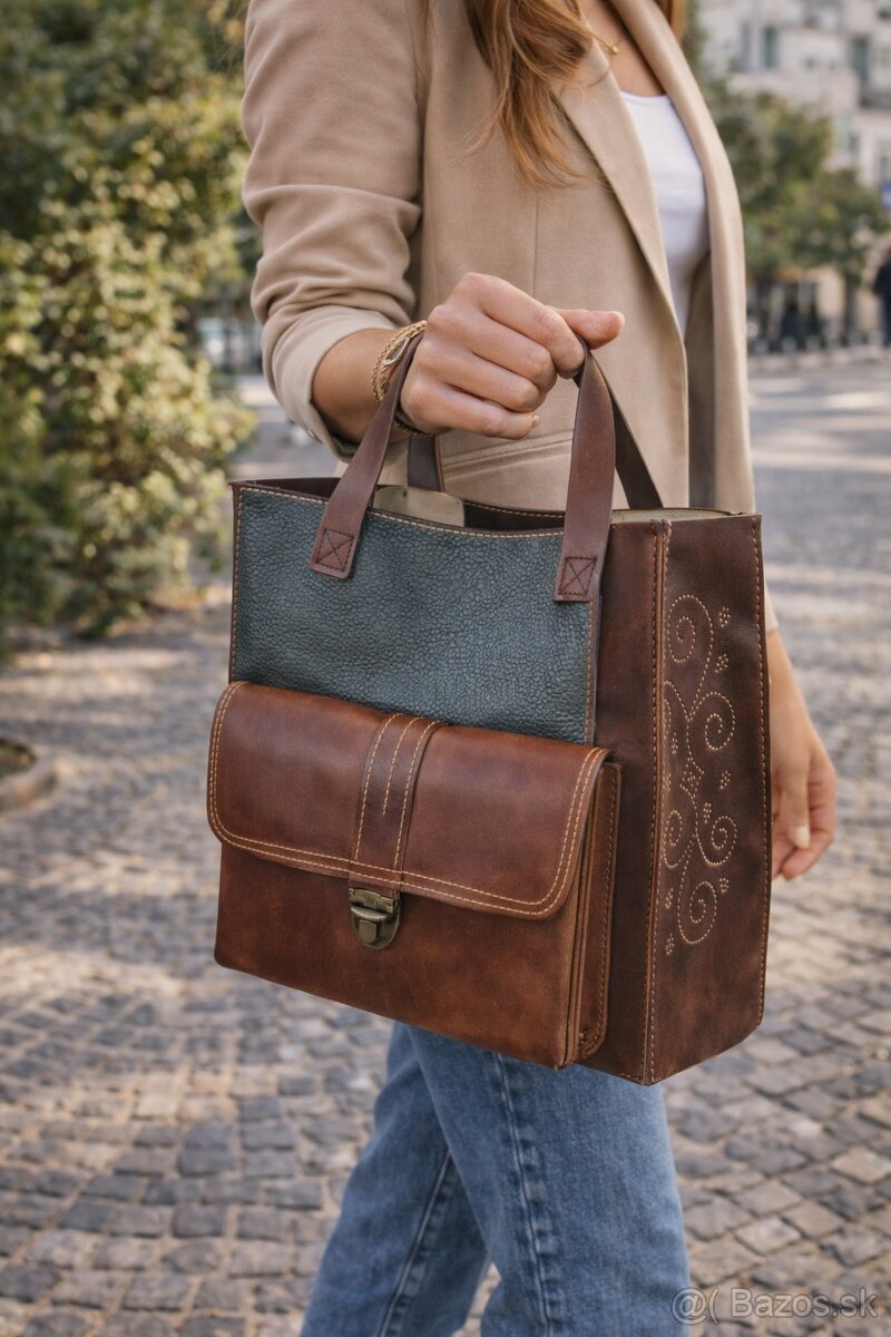 Kožená nákupná taška