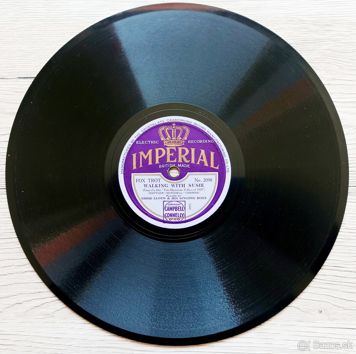IMPERIAL - šelaková gramodeska z roku 1929