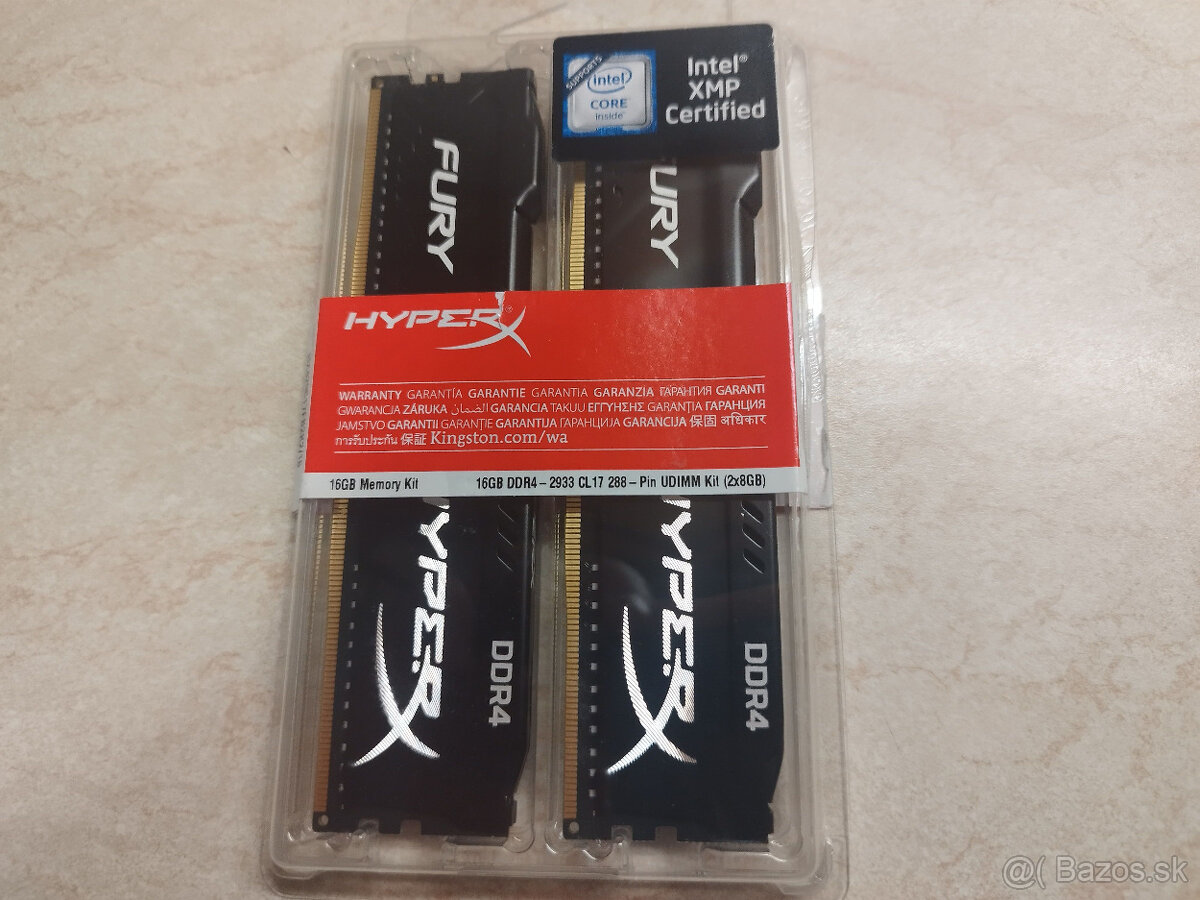 Kingston HyperX Fury DDR4 2933 MHz 16 GB kit