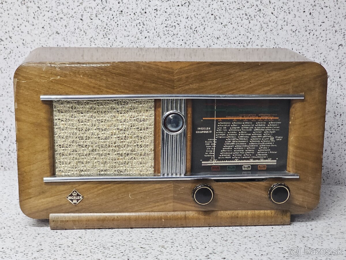 ☆ Starožitné elektronkové radio INGELEN COLOMBUS 51W