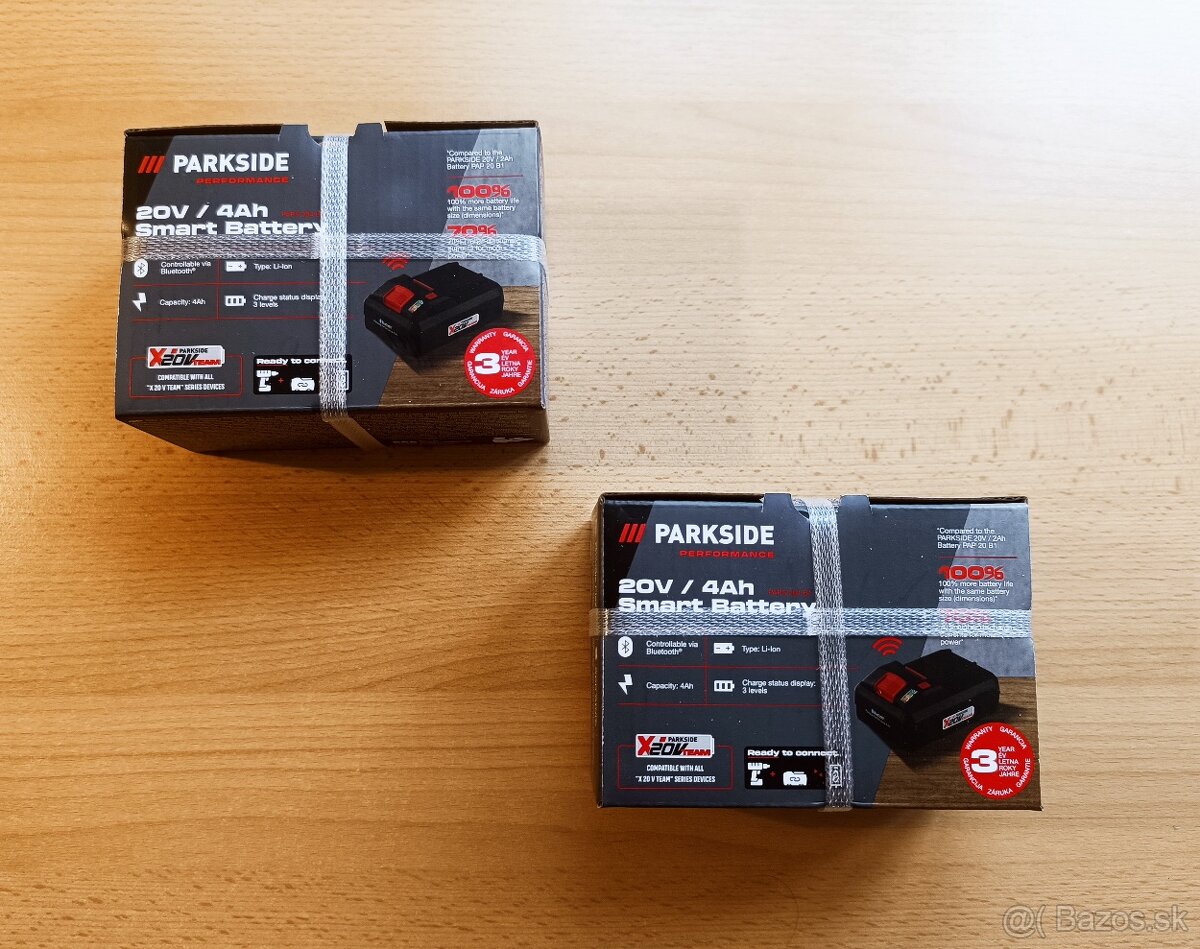 Nový Parkside Performance Smart Akumulátor 20V 4Ah, 2 kusy