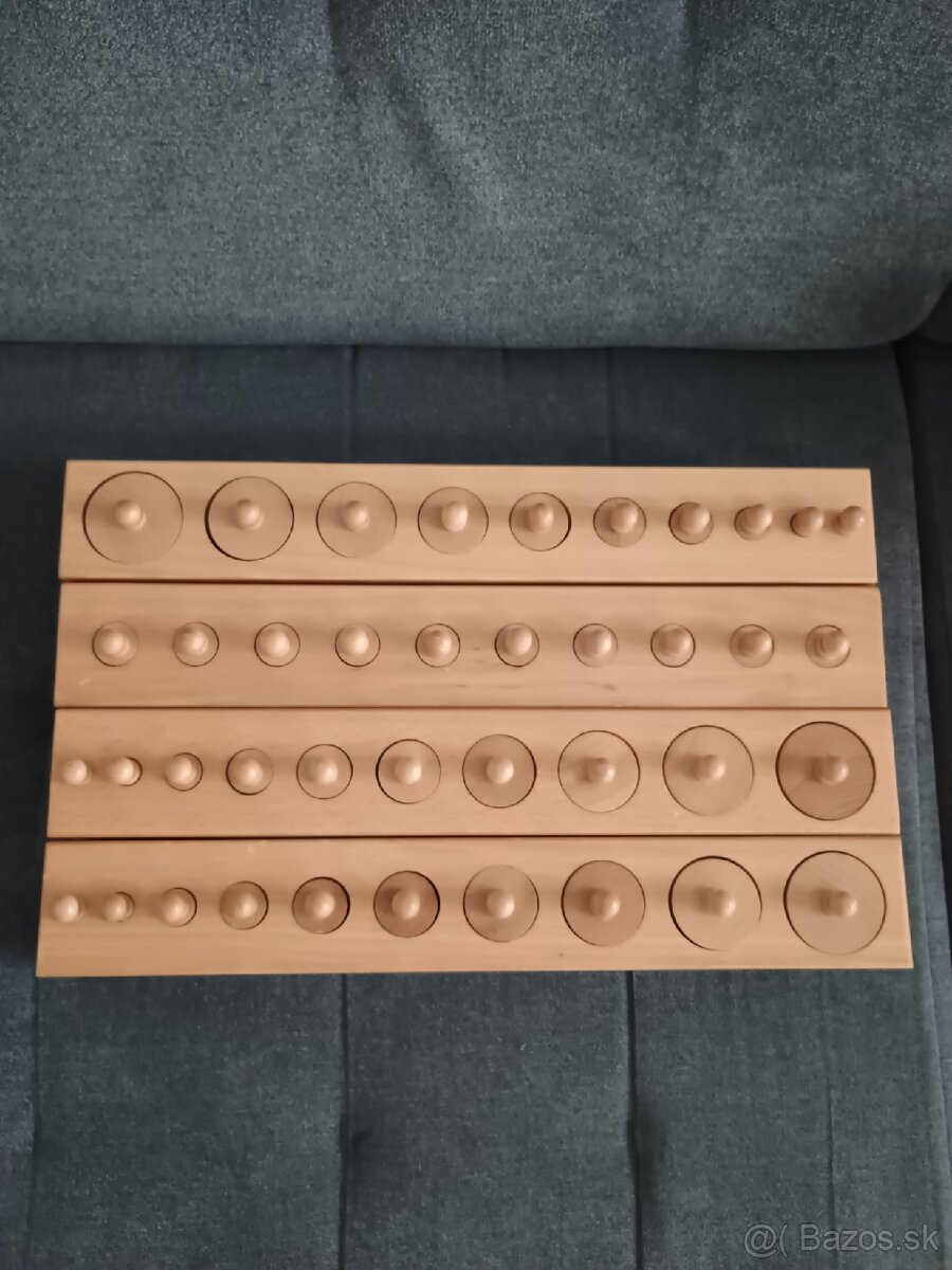 Original drevene valceky s uchytkami montessori