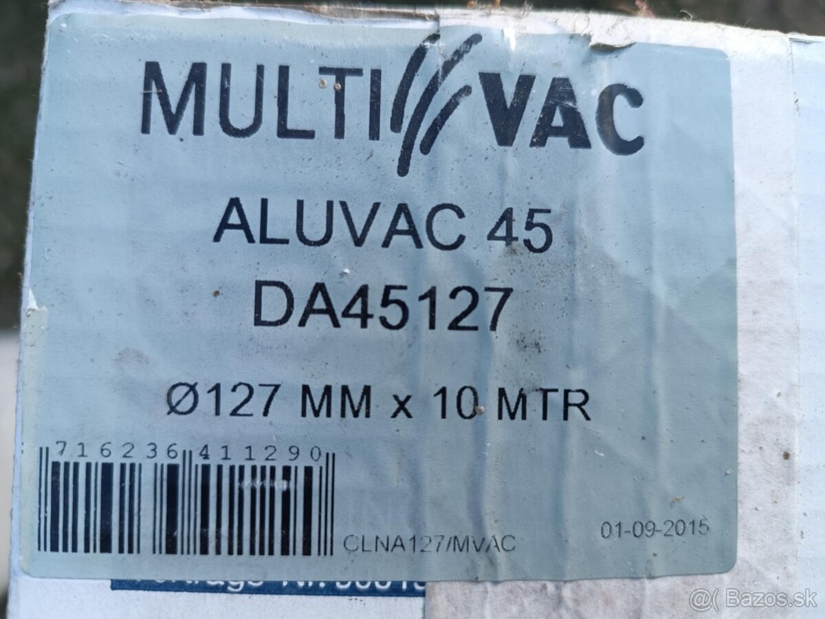 Flexibilné potrubie Aluvac 45, 127 mm x 10 m