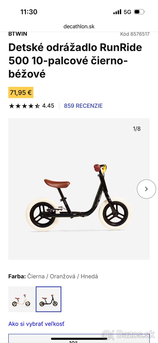 Odrážadlo Btwin RunRide 500