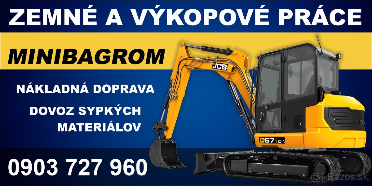 Vykopove prace minibagrom