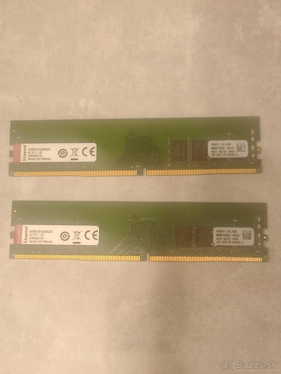 2x 4GB Kingston KVR21N15S8K2/8 2133Mhz DDR4 RAM