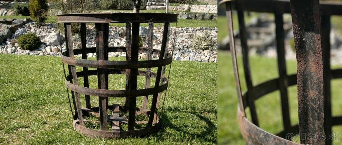 Kovový kôš na 50l demižon